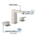 Mezcladora para lavabo taladros separados, satín, FOSET KUBO