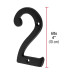 Número 2 de latón sólido 4", negro, HERMEX