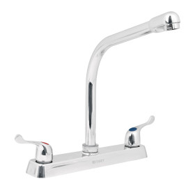 Mezcladora 8" fregadero cromo, cuello cobra, palanca, BASIC