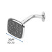 Regadera cuadrada 3-3/4" brazo y chapetón de acero, BASIC