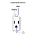 Contacto sencillo, 2 polos + tierra, línea Italiana, blanco