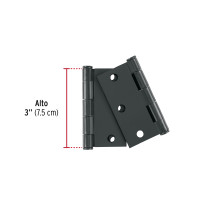 Bolsa 2 bisagras cuadradas 3" negro, cabeza plana