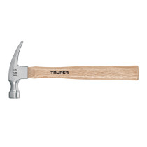 Martillo pulido, 16 oz, uña recta, mango madera, TRUPER