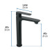 Monomando alto para lavabo, negro, FOSET RIVIERA