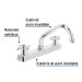 Mezcladora 8" fregadero cromo, cuello corto, cruceta, BASIC