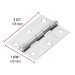 Bisagra rectangular 2-1/2" acero pulido, HERMEX