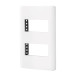 Placa blanca de 2 ventanas 1 módulo, línea Lisboa, VOLTECK