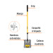 Pala cuadrada Tru Pro, mango largo de fibra de vidrio 48"
