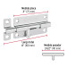 Pasador de barril de acero cromo 4", HERMEX