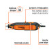 Herramienta rotativa 135W con 97 accesorios, TRUPER PRO
