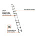 Escalera telescópica,13 peldaños, tipo II, capacidad 102kg