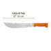 Machete rambo 12",cacha remachada naranja, con funda, TRUPER