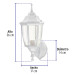 Arbotante tipo farol tradicional soportado p/exterior blanco