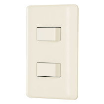 Placa armada 1 interruptor y 1 escalera, marfil, BASIC