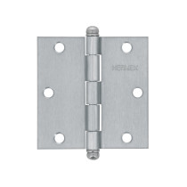 Bisagra cuadrada 3-1/2", satinado, cabeza redonda, HERMEX