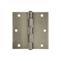 Bisagra cuadrada 3-1/2", latón antiguo, cabeza plana, BASIC
