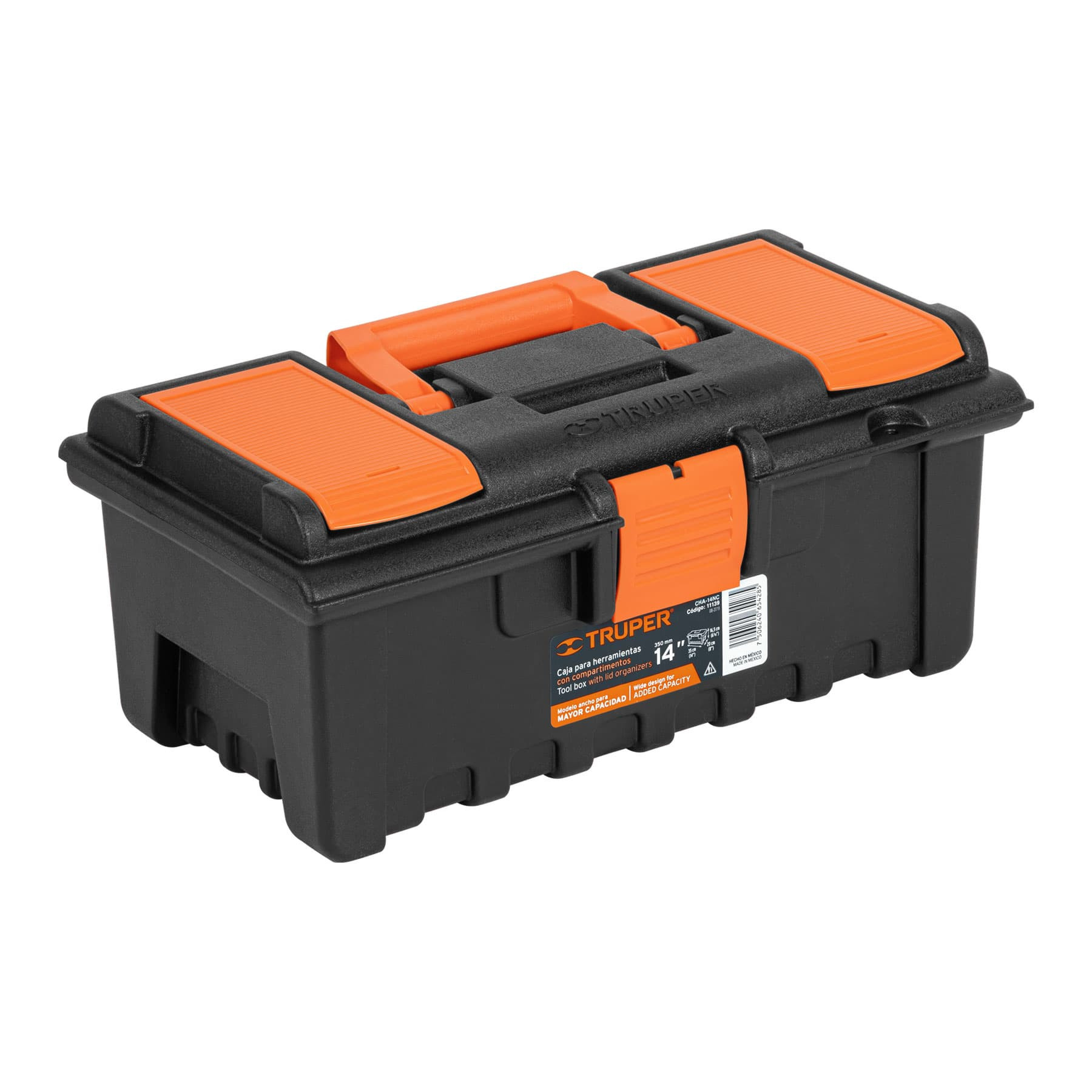 Caja para herramienta de 14" con compartimentos, TRUPER