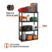 Estante plástico 4 repisas capacidad 70kg, 91x43x142, TRUPER
