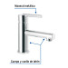 Monomando corto cromo para lavabo, FOSET ELEMENT