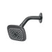 Regadera cuadrada 3-3/4" brazo y chapetón, negro, BASIC