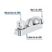 Mezcladora 4" lavabo, ABS, hexagonal, BASIC