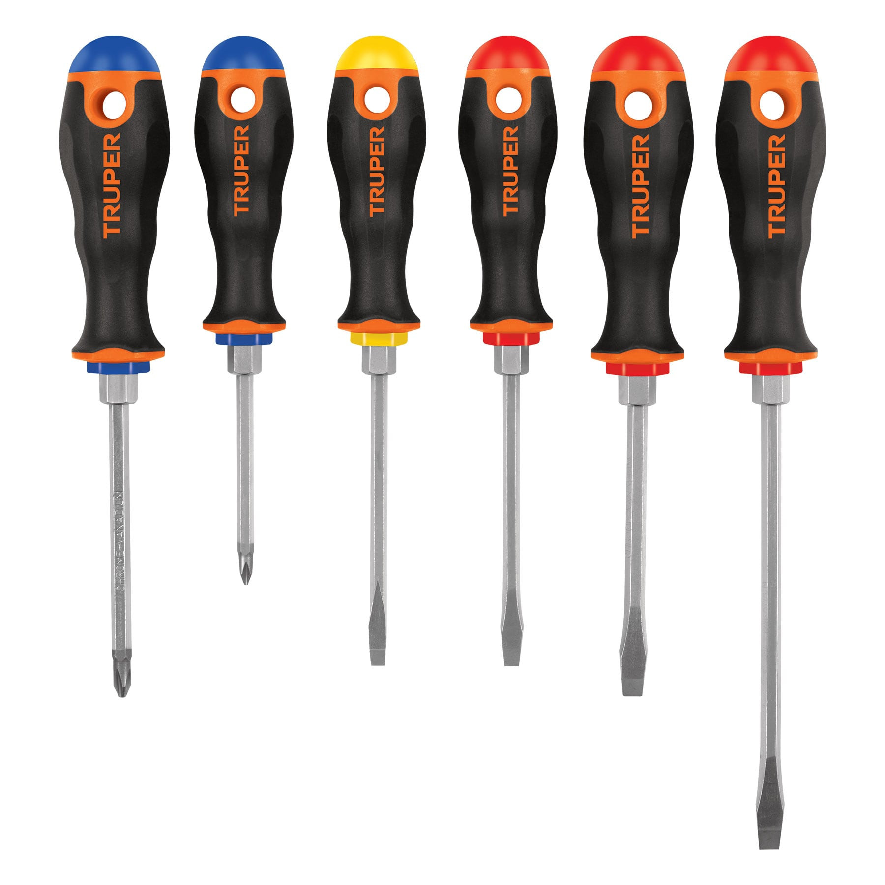Juego de 6 desarmadores mango Comfort Grip, TRUPER