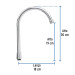 Cuello alto para mezcladora de fregadero, cromo, BASIC