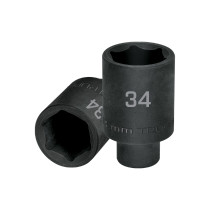 Dado largo impacto de 34 mm, 6 puntas, cuadro 1/2", TRUPER