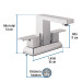 Mezcladora para lavabo 4", cromo, FOSET KUBO