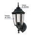 Arbotante tipo farol tradicional soportado p/exterior, negro