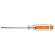 Desarmador de cruz 1/4" x 4" mango de acetato, TRUPER
