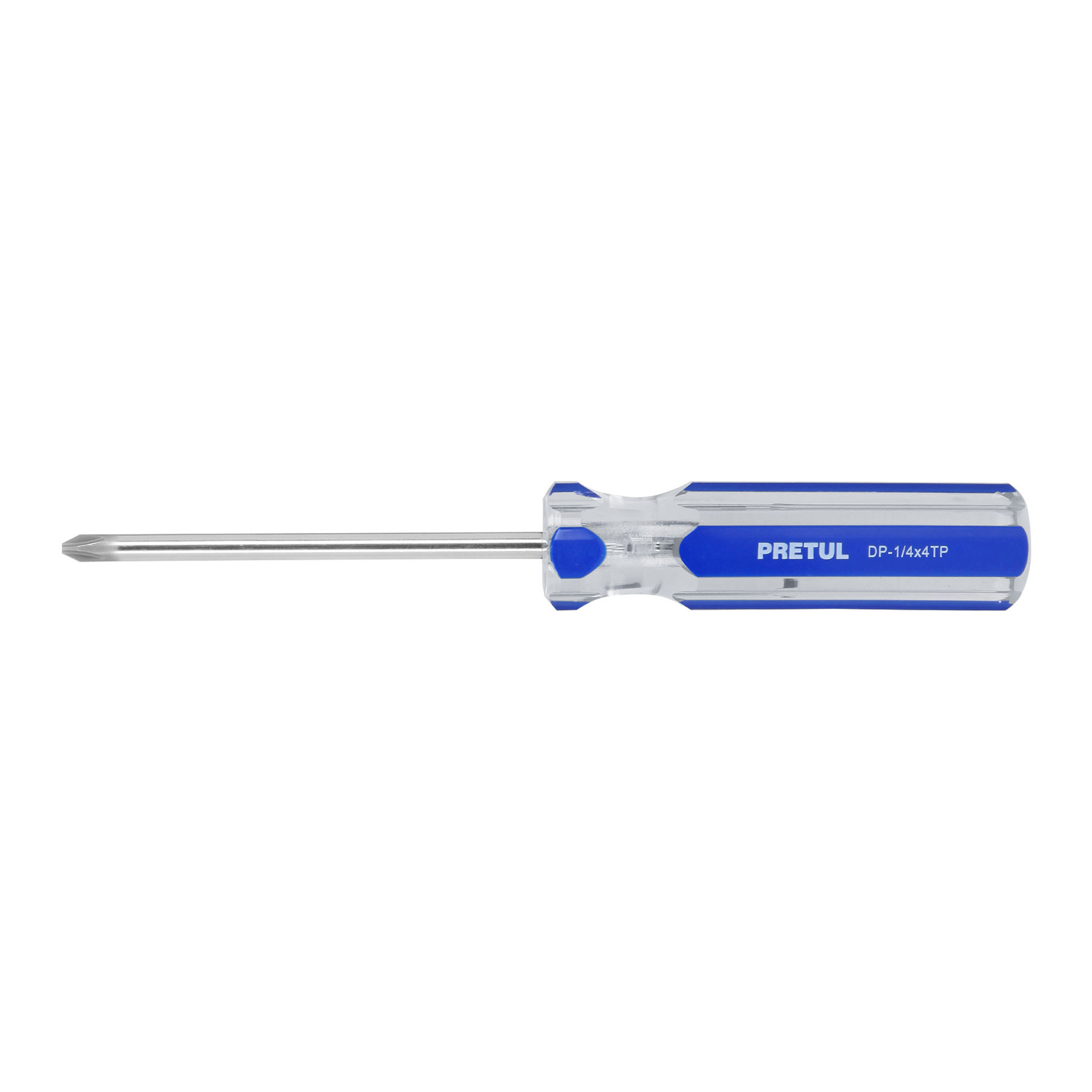Desarmador de cruz 1/4 x 4" mango de PVC, PRETUL
