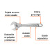 Llave ajustable (perico) 12" profesional cromada, EXPERT