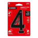 Número 4 de latón sólido 4", negro, HERMEX