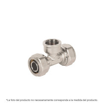 Tee para PEALPE,3/8x1/2x3/8",con rosca hembra central, FOSET