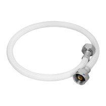 Manguera p/WC, vinilo blanco, 1/2" x 7/8", 60 cm