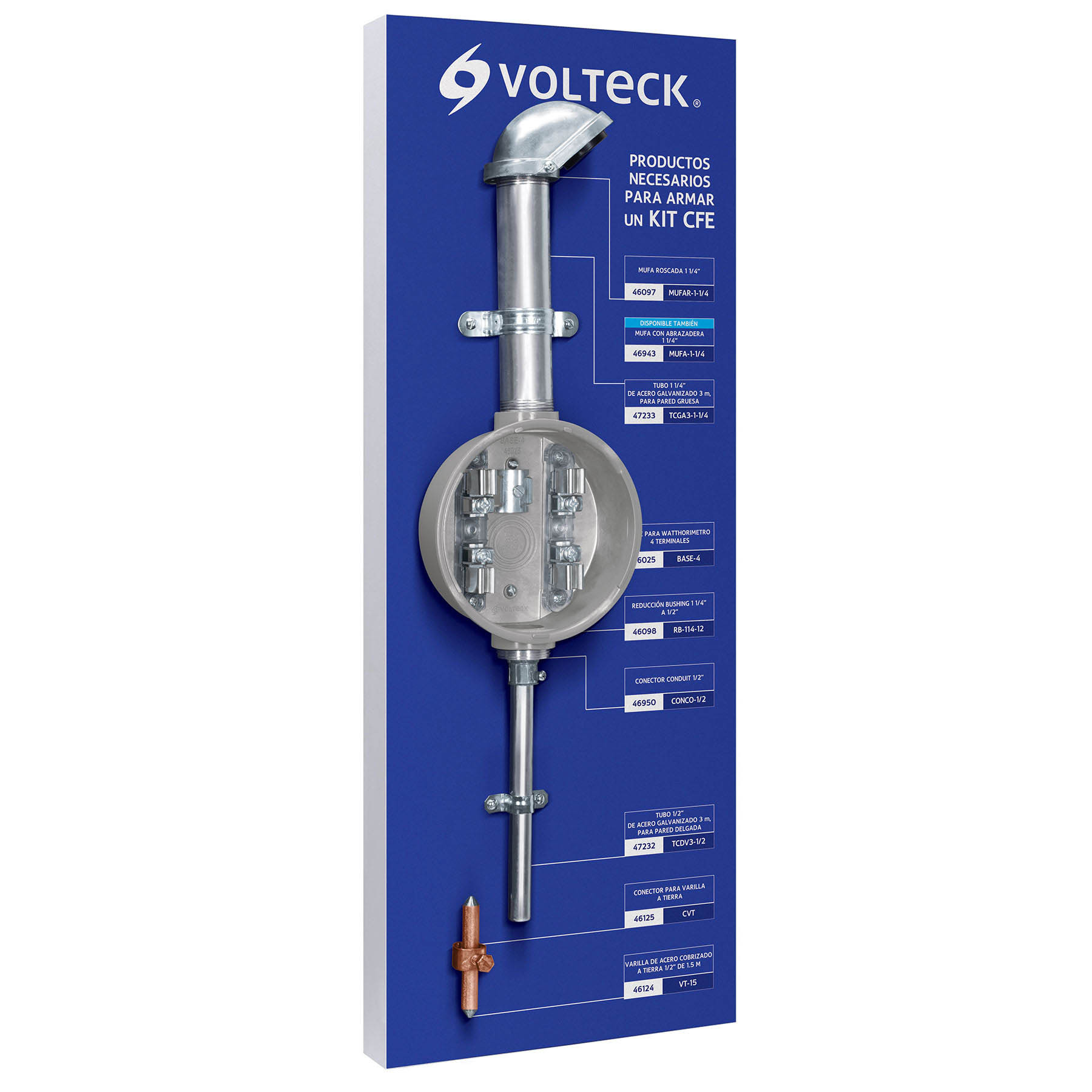 Tablero exhibidor de Kit CFE, VOLTECK