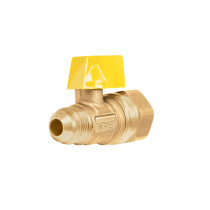 Válvula de control de latón para gas, 3/8" x 1/2", FOSET