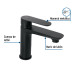 Monomando corto para lavabo, negro, FOSET RIVIERA