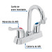 Mezcladora 4" lavabo, ABS, cuello bar, palanca, BASIC