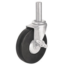 Rodaja hule 6" con espiga sólida y freno, carga 125kg, FIERO