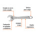 Llave ajustable (perico) 10" profesional cromada, EXPERT