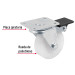Rodaja de polietileno 2-1/2" placa giratoria con freno FIERO