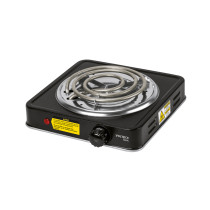 Parrilla eléctrica 1 quemador en espiral, negra, BASIC