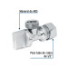 Llave angular 1/2", 1/4 de vuelta, barrilito, blíster, FOSET