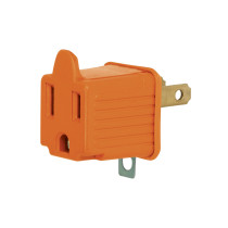 Adaptador 3 a 2, naranja, a granel, VOLTECK