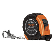 Flexómetro Gripper de 2 m tipo llavero, cinta 13 mm, TRUPER