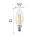 Foco LED filamento 4 W, vela, 2700K luz ambar, E12, VOLTECK