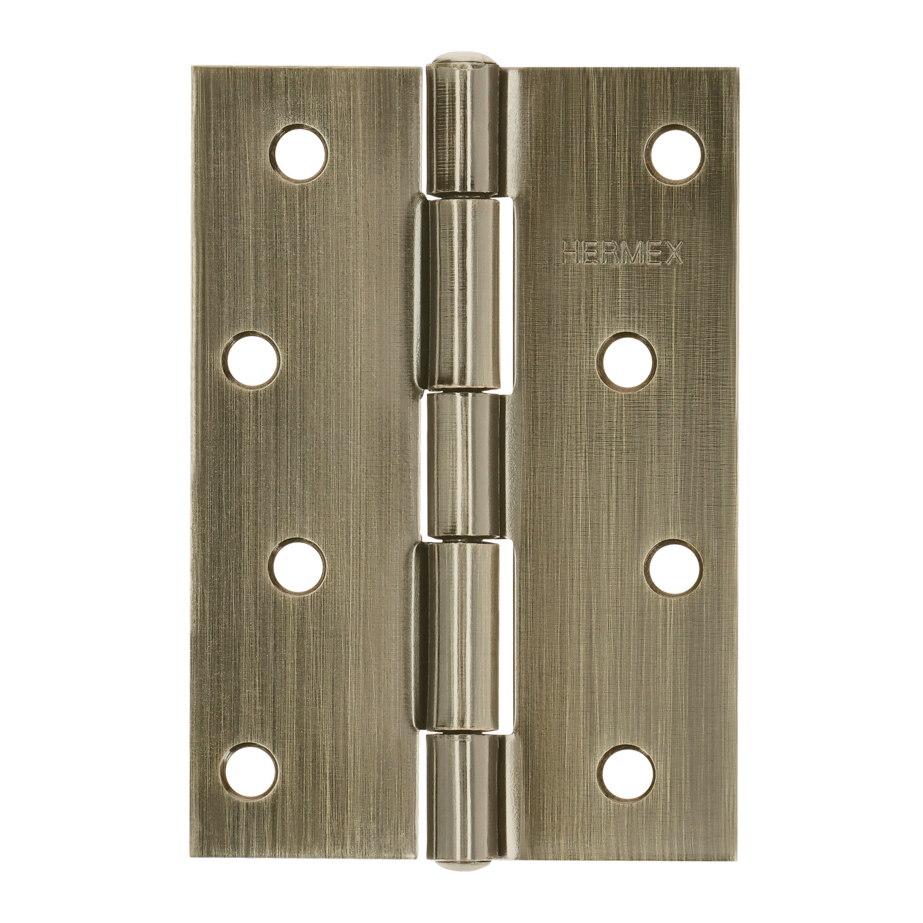 Bisagra rectangular 4 x 2-3/4", latón antiguo, HERMEX