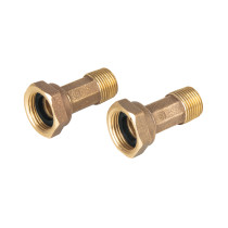 Juego de 2 niples para medidor de agua, 1/2 x 3/4", FOSET